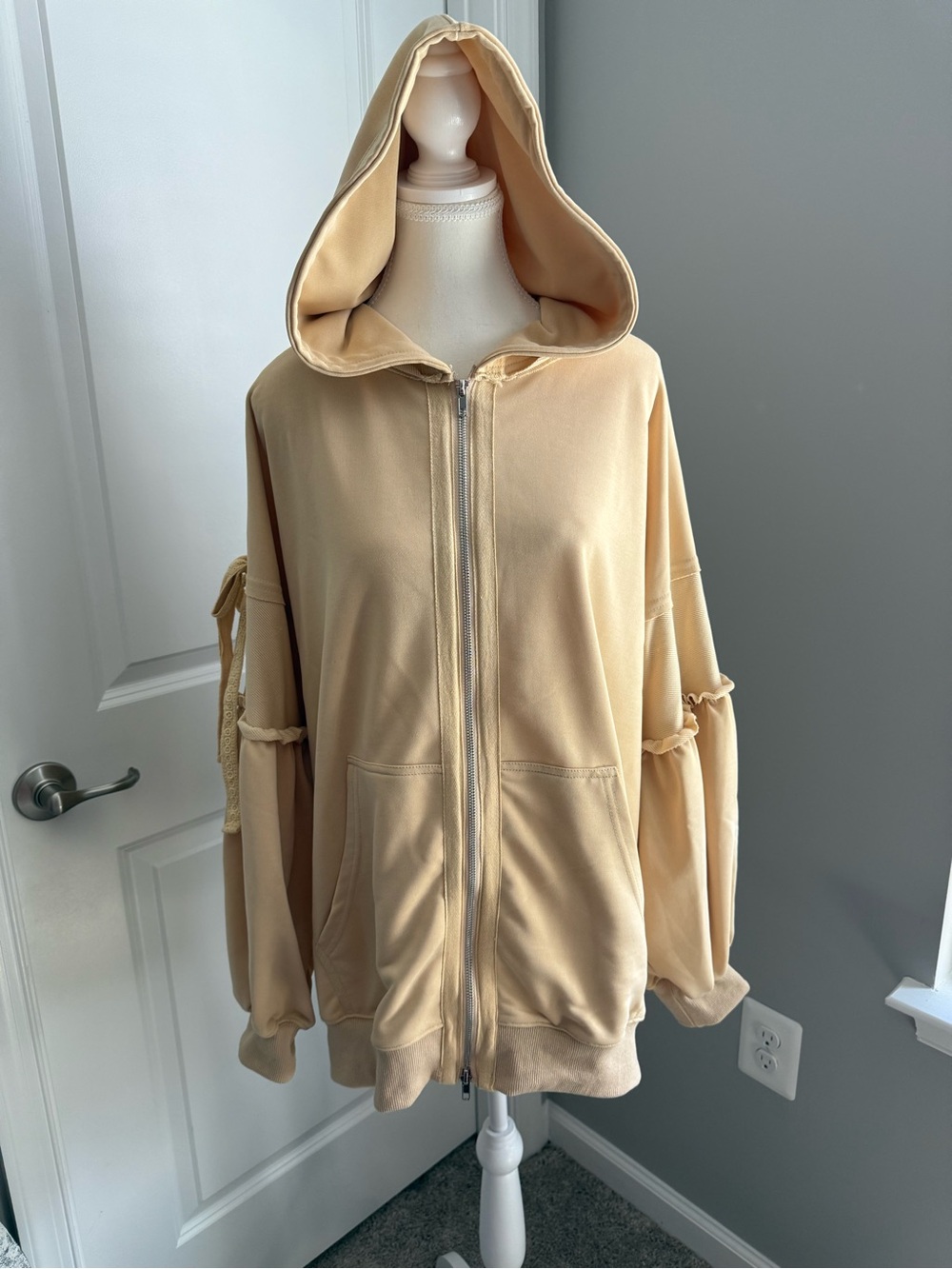 Ruffle Sleeve Hoodie